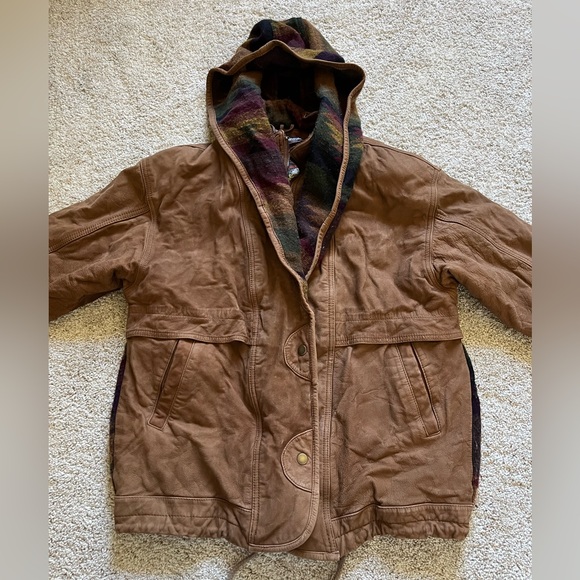 Wilsons Leather Vintage Jacket Men's Medium Adventure Bound Aztec Thinsulate
